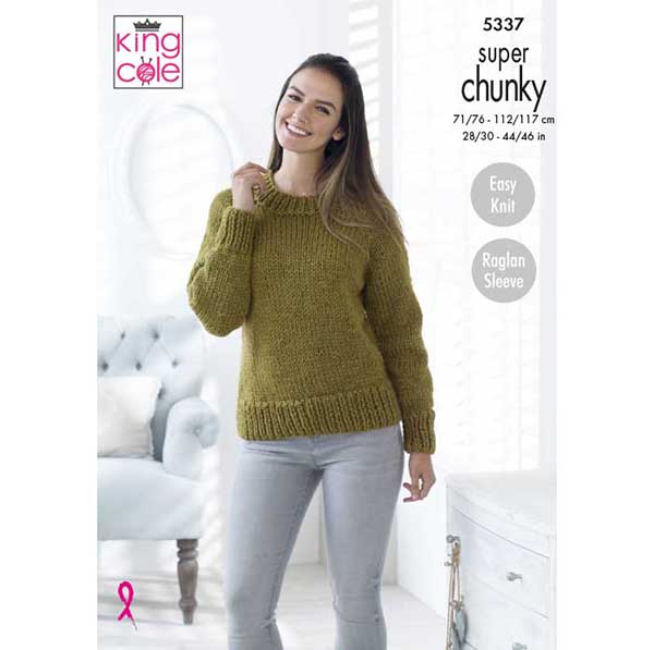 king-cole-5337-pullover-cardigan-strickanleitung-super-chunky image 1