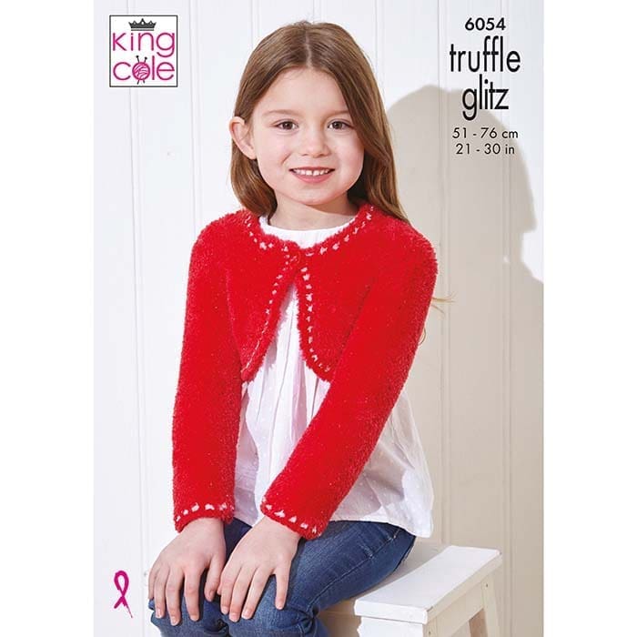 king-cole-6054-weste-bolero-strickanleitung-truffle-glitz image 1