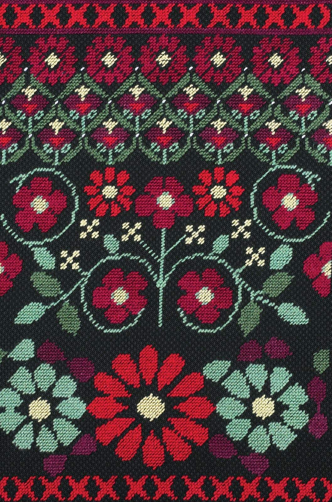 dmc-bk1784-kreuzstichset-rote-geo-blumen-14ct-aida image 2