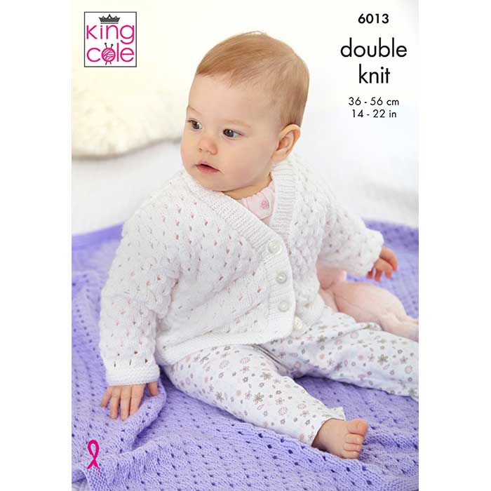 king-cole-6013-strickanleitung-babyjacke-decke-dk image 1