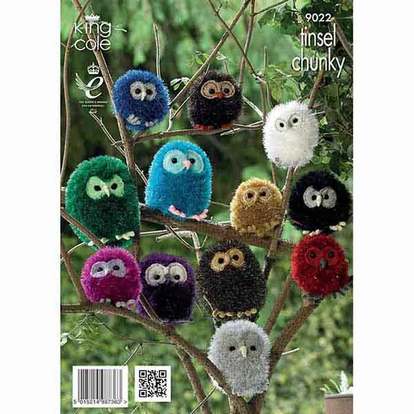 king-cole-9022-strickanleitung-eulen-tinsel-chunky image 1
