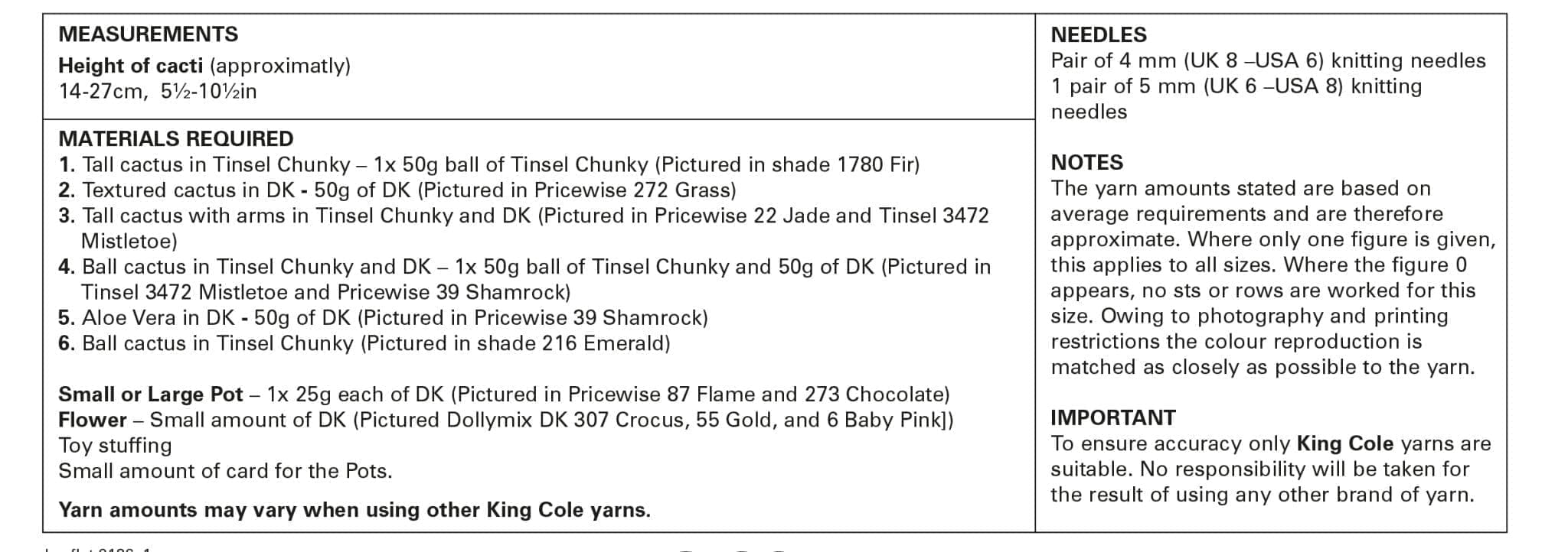 king-cole-9136-kakteen-tinsel-chunky-strickanleitung image 2
