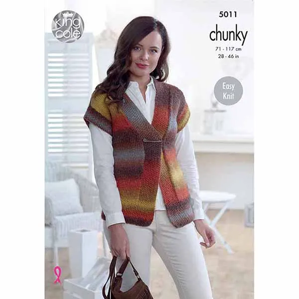 king-cole-patterns-5011-weste-strickanleitung-riot-chunky image 1