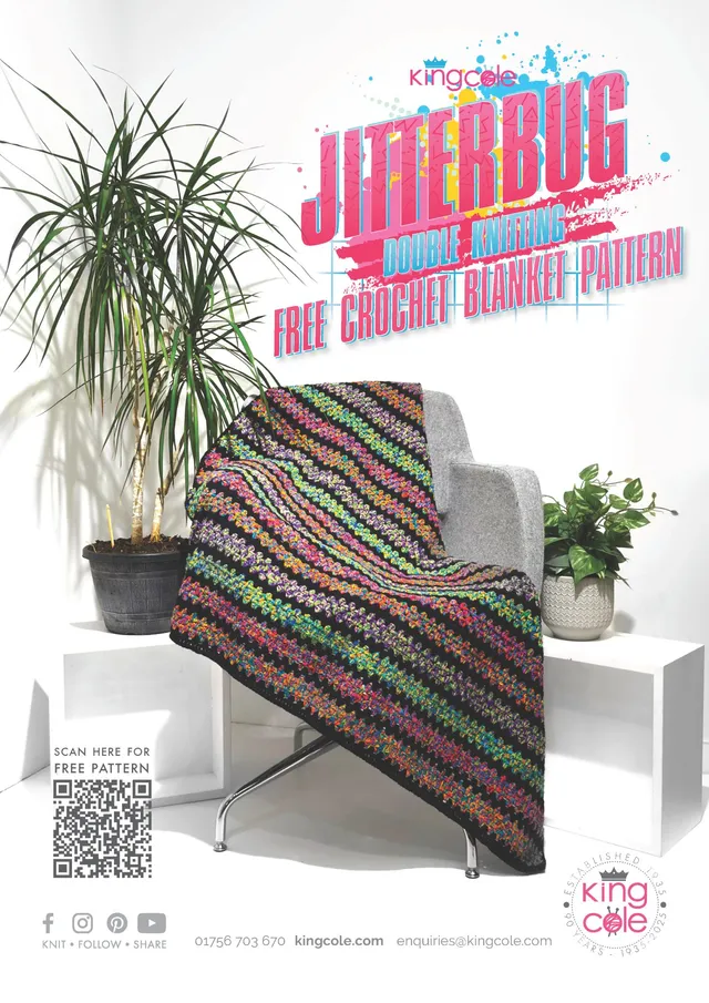 king-cole-jitterbug-h-kelanleitung-decke-blanket-gratis image 1