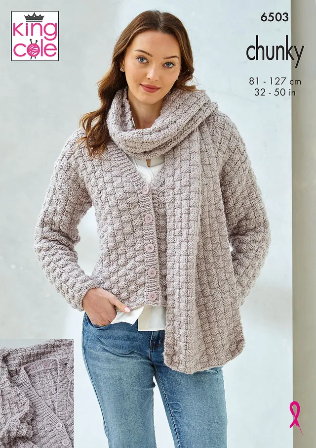 king-cole-6503-scardigans-strickanleitung-dalesway-chunky image 1