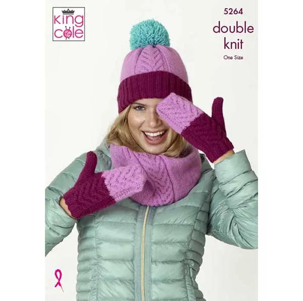 king-cole-5264-strickanleitung-snoods-m-tzen-handschuhe-dk image 1