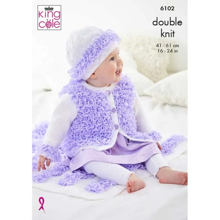 king-cole-6102-strickanleitung-jacke-m-tze-decke-big-value-baby-dk image 1