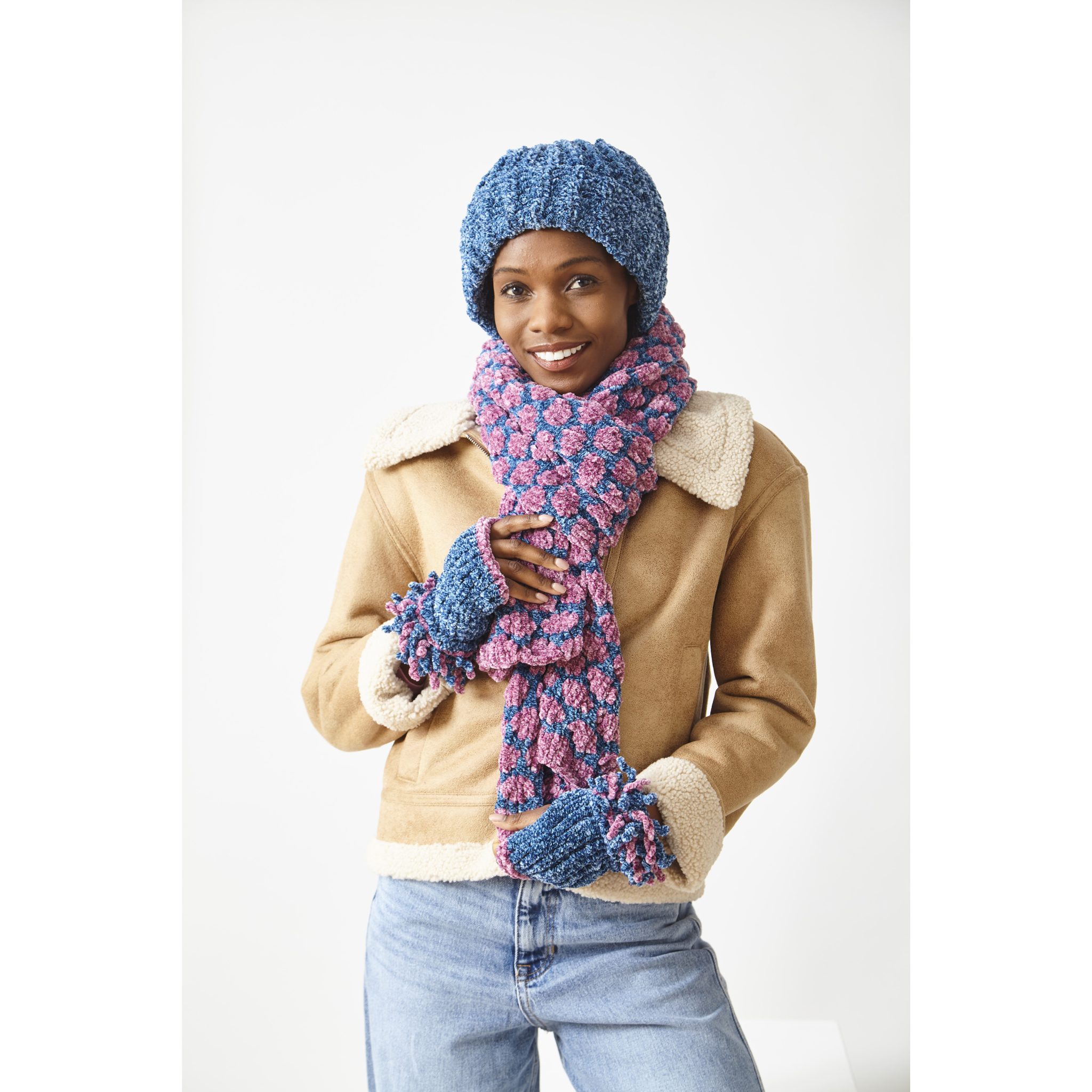 king-cole-6318-cardigan-schal-m-tze-strickanleitung-yummy-tweed image 2