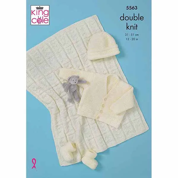 king-cole-patterns-5563-strickanleitung-baby-cardigan-decke-dk image 1