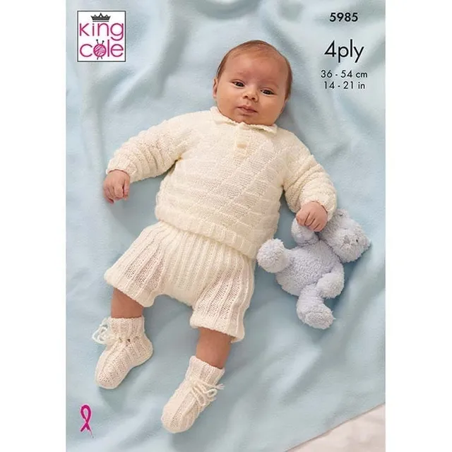 king-cole-5985-strickanleitung-babyset-pullover-4ply image 1