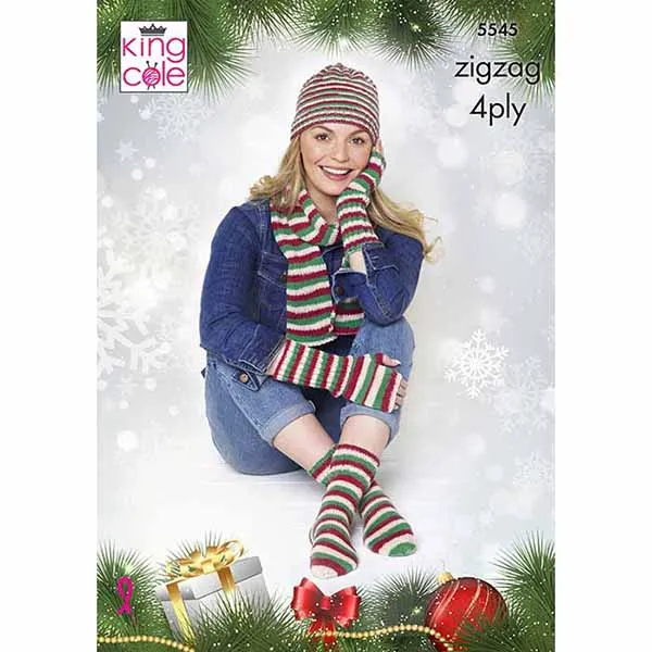 king-cole-5545-m-tze-schal-strickanleitung-zig-zag-4ply image 1