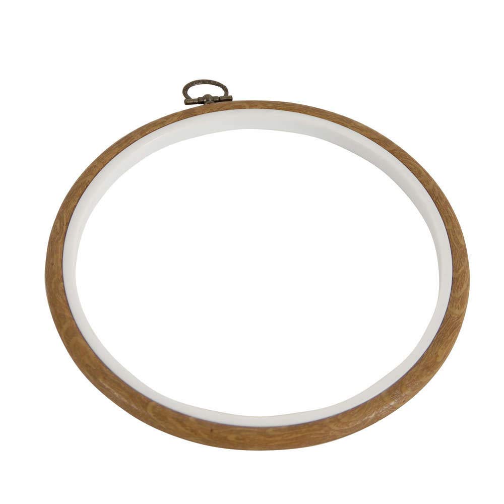 dmc-flexirahmen-rund-wei-17-cm-stickrahmen-holz-optik image 3