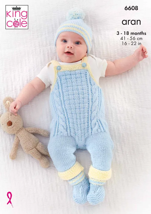 king-cole-6608-strickanleitung-baby-set-cherished-aran image 1