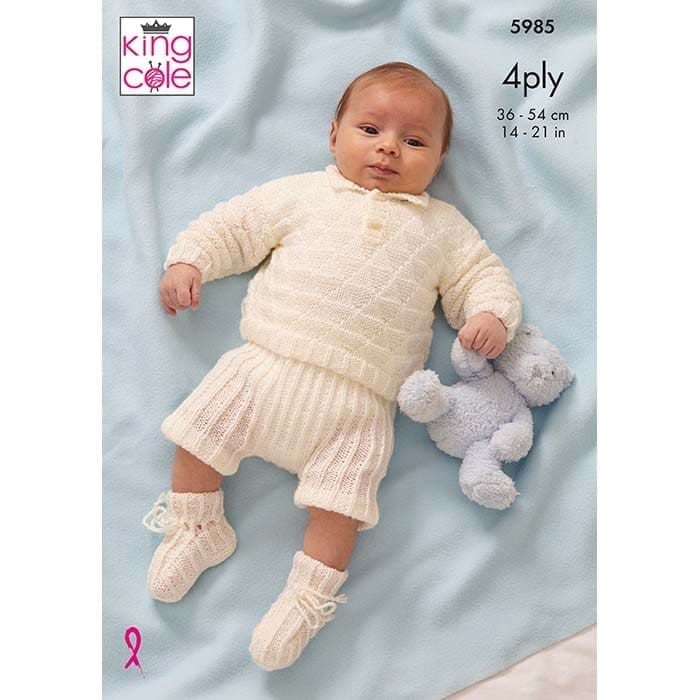king-cole-5985-strickanleitung-babyset-pullover-4ply image 1