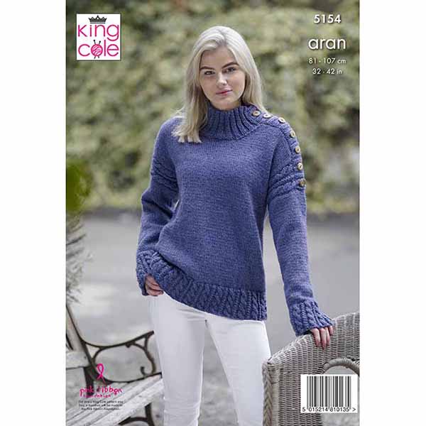 king-cole-5154-poncho-pullover-strickanleitung-fashion-aran image 2