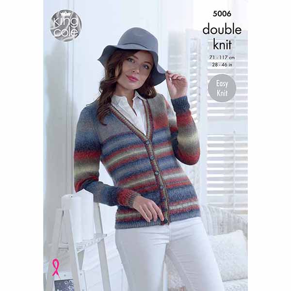 king-cole-5006-strickanleitung-cardigans-riot-dk-bunt image 1