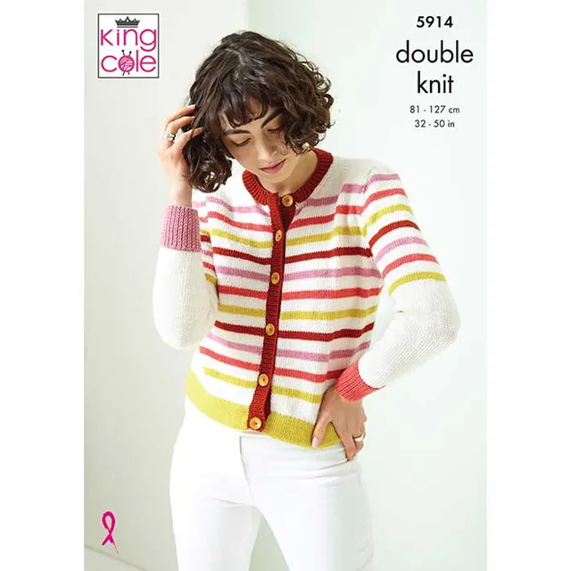 king-cole-5914-pullover-cardigan-strickanleitung-luxury-merino-dk image 1