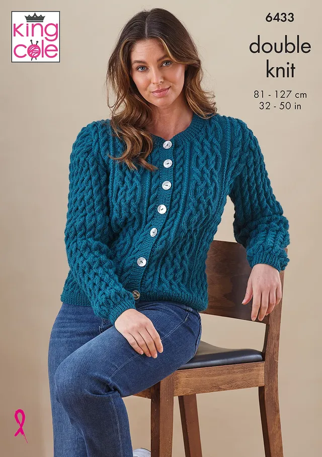 king-cole-patterns-6433-cardigan-pullunder-strickanleitung-merino-dk image 1