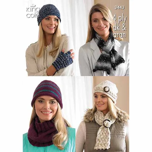 king-cole-patterns-3443-m-tze-schal-strickanleitung-dk-aran image 1