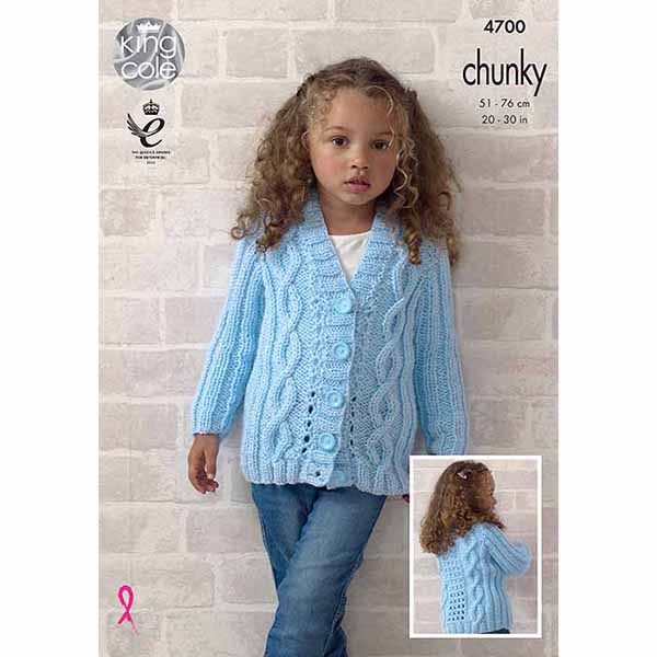 king-cole-patterns-4700-strickanleitung-cardigan-chunky image 1