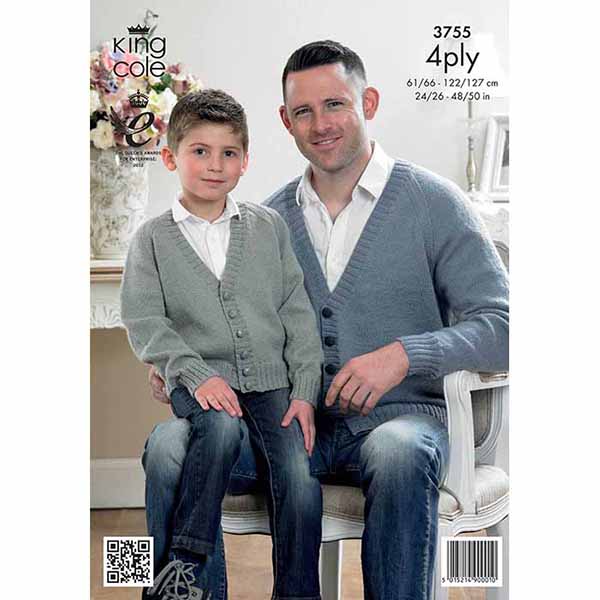 king-cole-3755-cardigan-strickanleitung-merino-4ply image 2