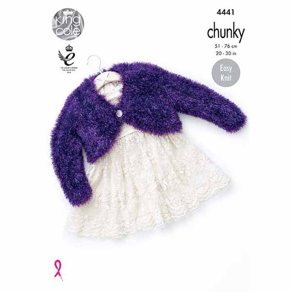 king-cole-patterns-4441-boleros-strickanleitung-tinsel-chunky image 1