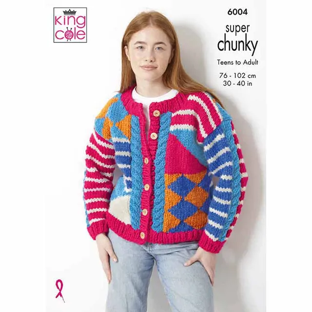 king-cole-6004-strickanleitung-pullover-cardigan-super-chunky image 1
