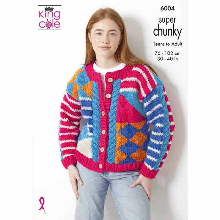 king-cole-6004-strickanleitung-pullover-cardigan-super-chunky image 1