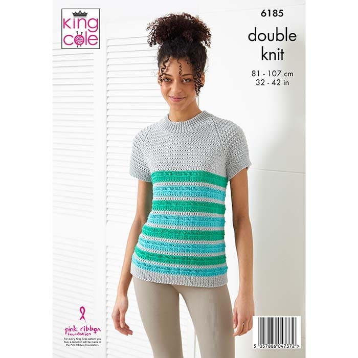 king-cole-6185-strickanleitung-pullover-top-bamboo-cotton-dk image 2