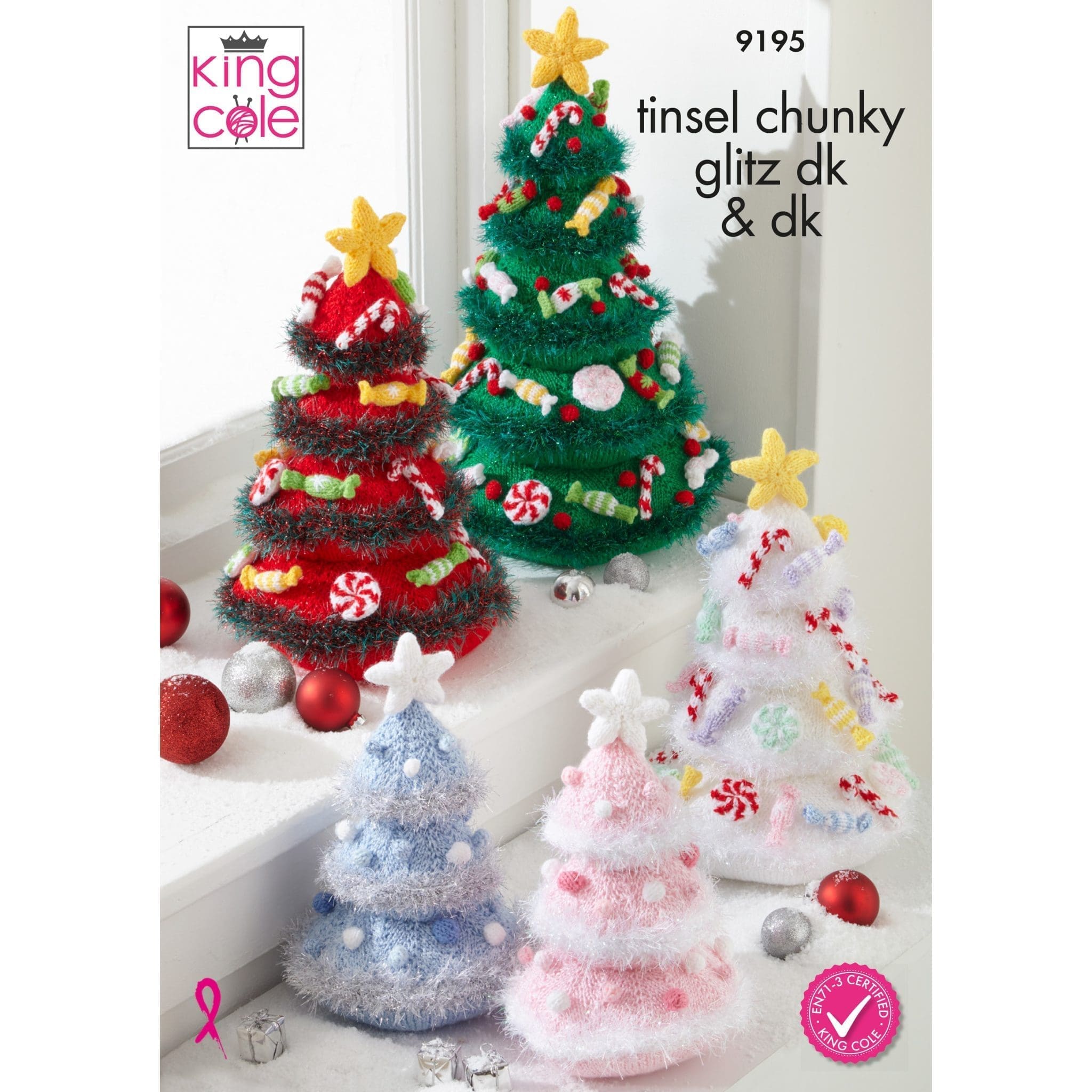 king-cole-9195-strickanleitung-weihnachtsb-ume-glitz-dk image 1