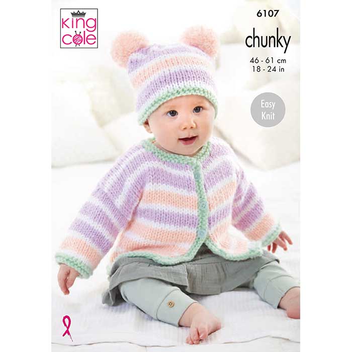 king-cole-patterns-6107-strickanleitung-cardigan-m-tze-chunky image 1