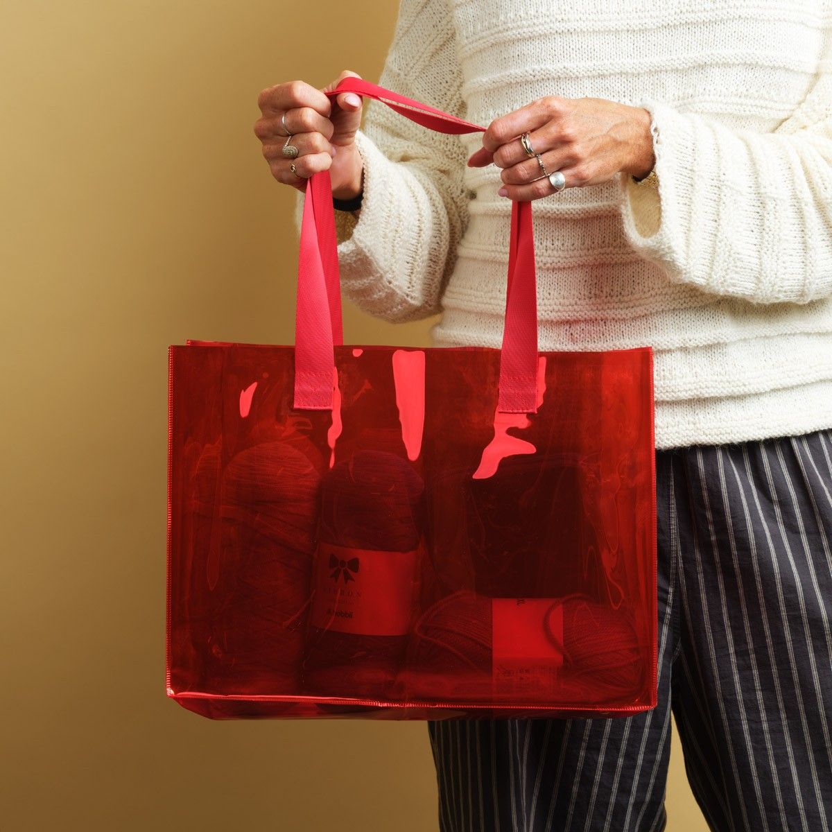 hobbii-clear-totebag-umh-ngetasche-rot-transparent image 2