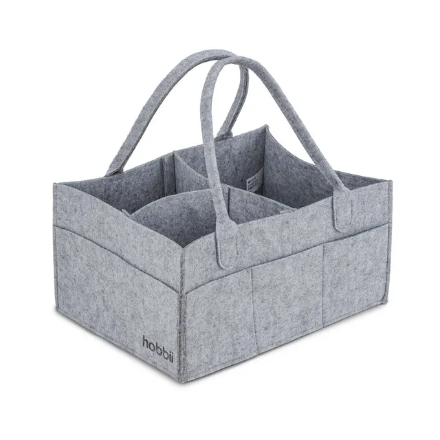 hobbii-filzkorb-aufbewahrungskorb-filz-grau-3-f-cher-garnkorb image 1