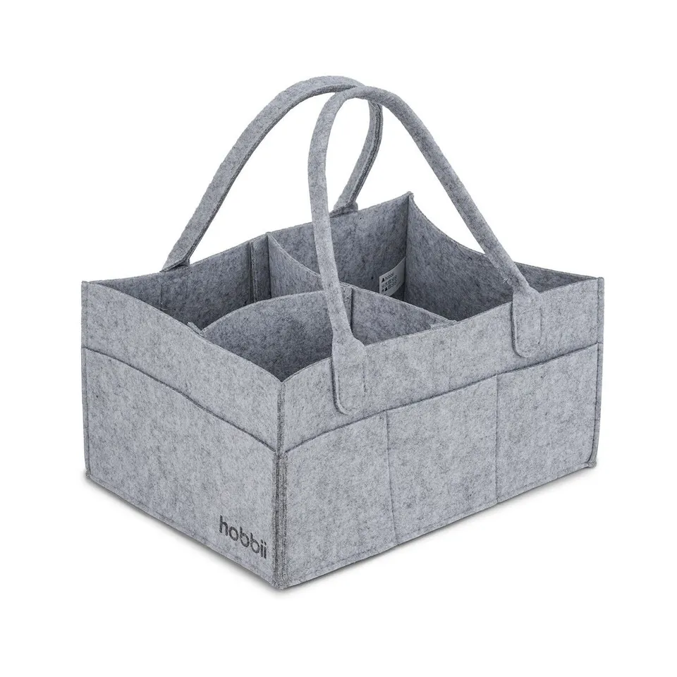hobbii-filzkorb-aufbewahrungskorb-filz-grau-3-f-cher-garnkorb image 1