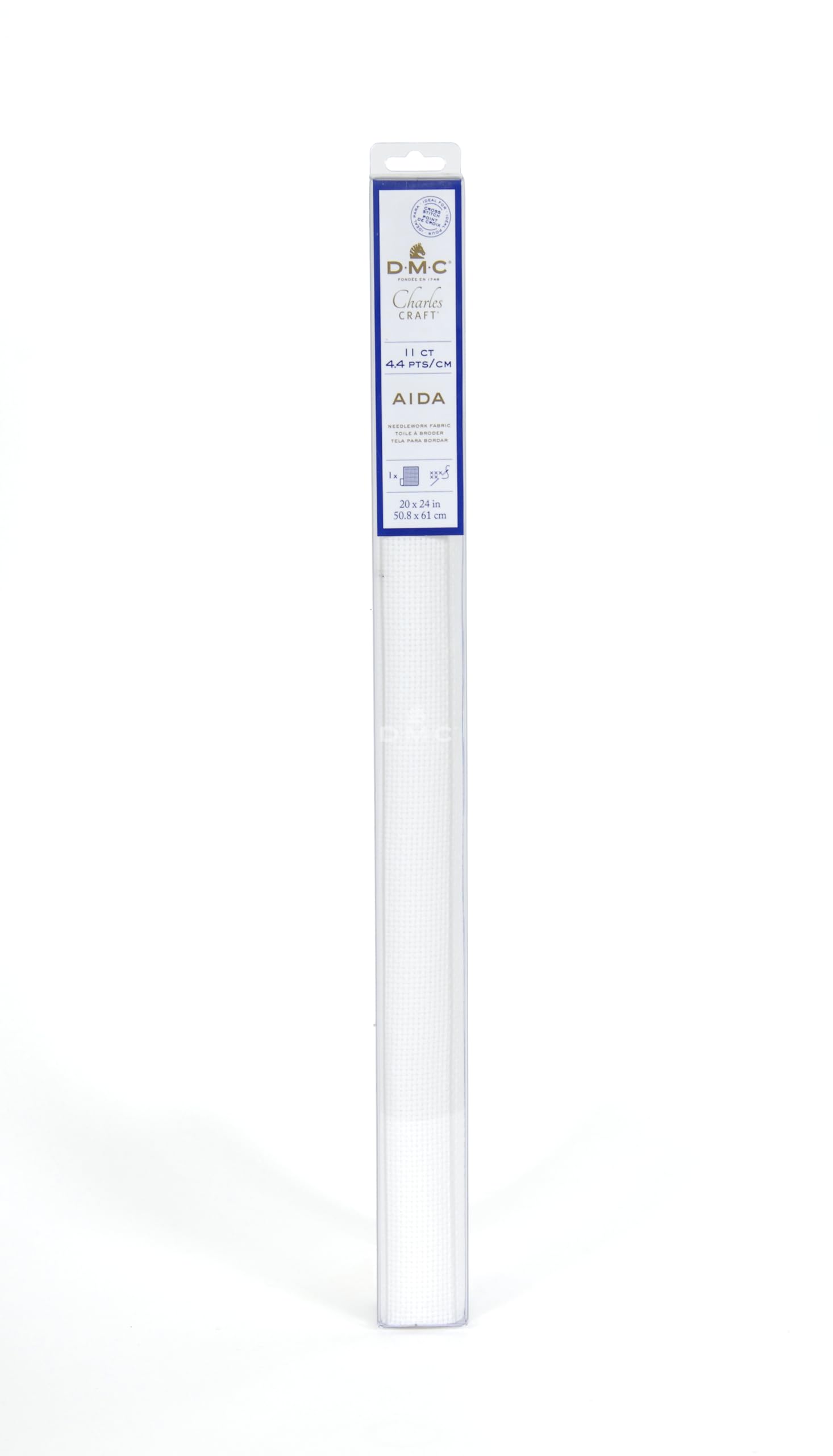 dmc-aida-stoff-baumwolle-11ct-38-1x45-7cm-wei image 1