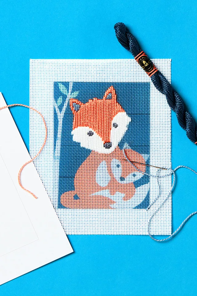 dmc-gaspar-fuchs-gobelin-stickset-kinder-15x18-cm image 1