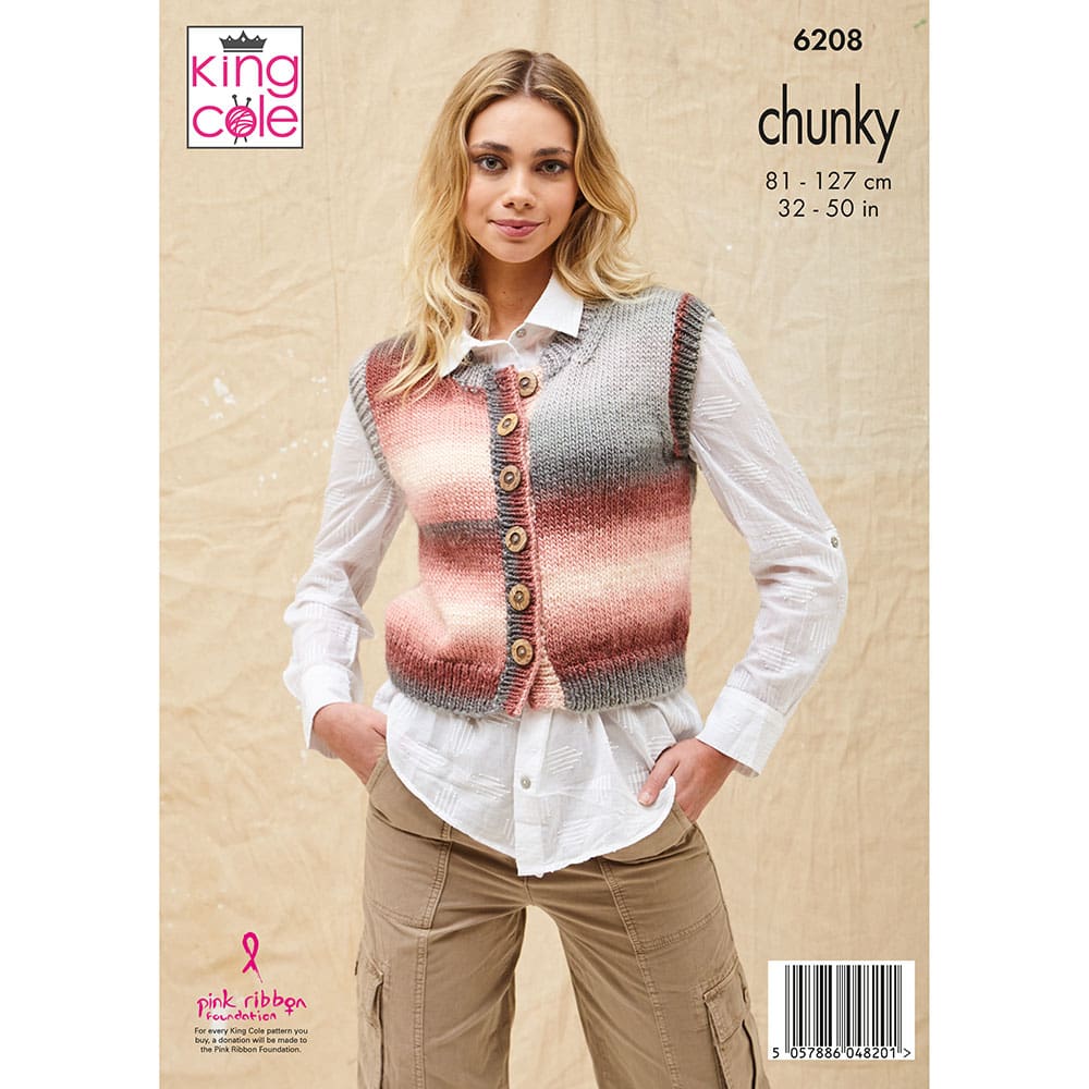 king-cole-patterns-6208-strickanleitung-slipover-weste-riot-chunky image 2