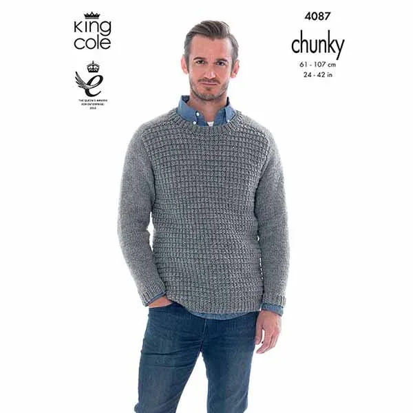 king-cole-4087-strickanleitung-sweater-hoodie-chunky image 1