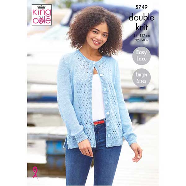 king-cole-5749-cardigan-sweater-strickanleitung-cottonsmooth-dk image 1