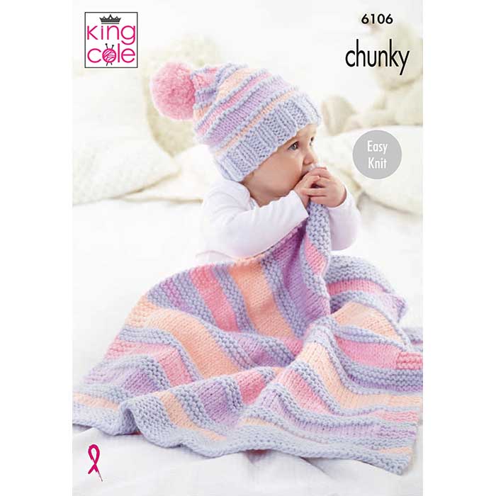 king-cole-6106-strickanleitung-decken-m-tze-comfort-chunky image 1