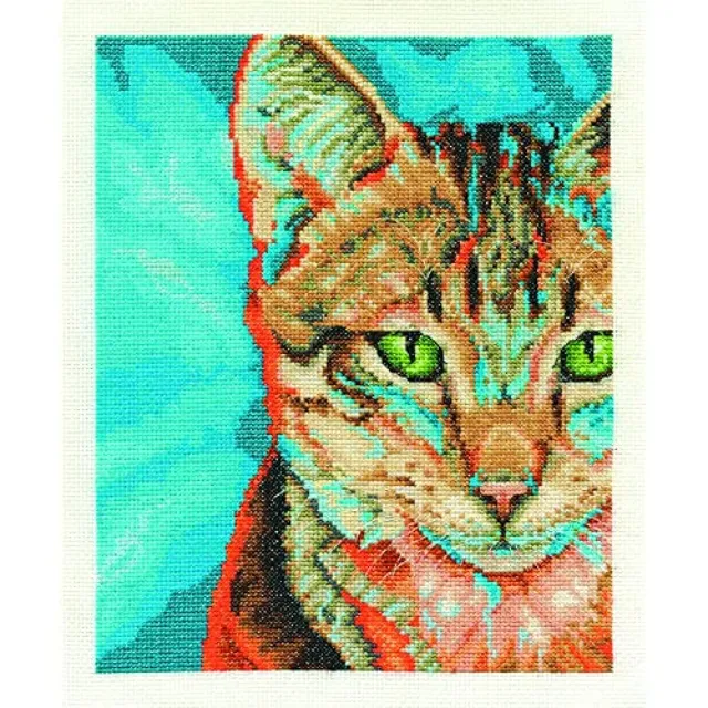 dmc-tabby-kreuzstich-set-14-count-mehrfarbig-stickset image 1
