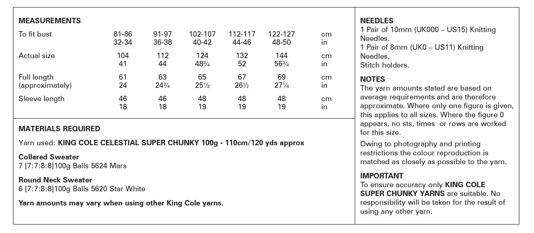 king-cole-6068-pullover-strickanleitung-celestial-super-chunky image 3