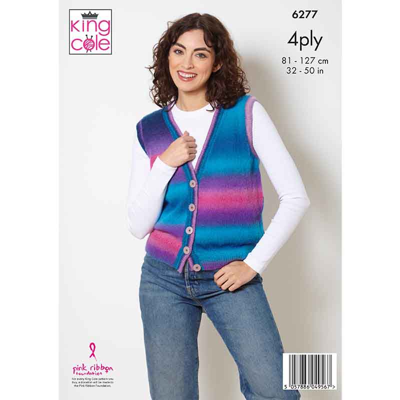 king-cole-6277-strickanleitung-cardigan-weste-rebel-4ply image 2
