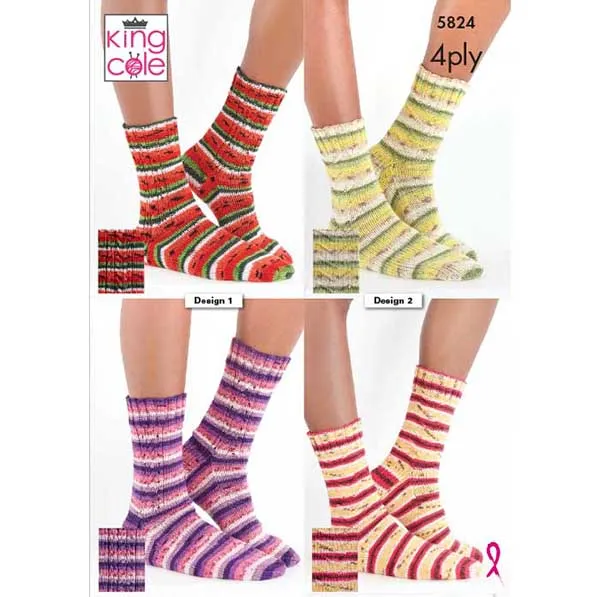 king-cole-patterns-5824-socken-strickanleitung-footsie-4ply image 1