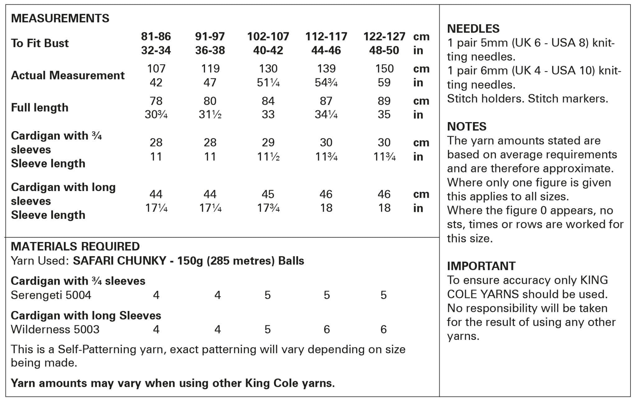 king-cole-patterns-5930-cardigans-strickanleitung-safari-chunky image 3