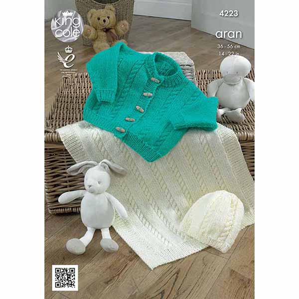 king-cole-4223-strickanleitung-cardigan-m-tze-decke-comfort-aran image 1