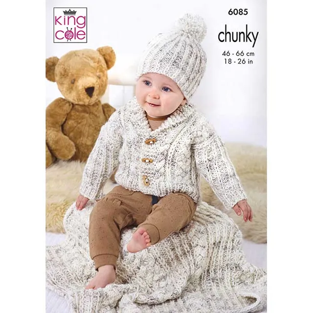 king-cole-6085-bumble-chunky-strickanleitung-jacke-set image 1