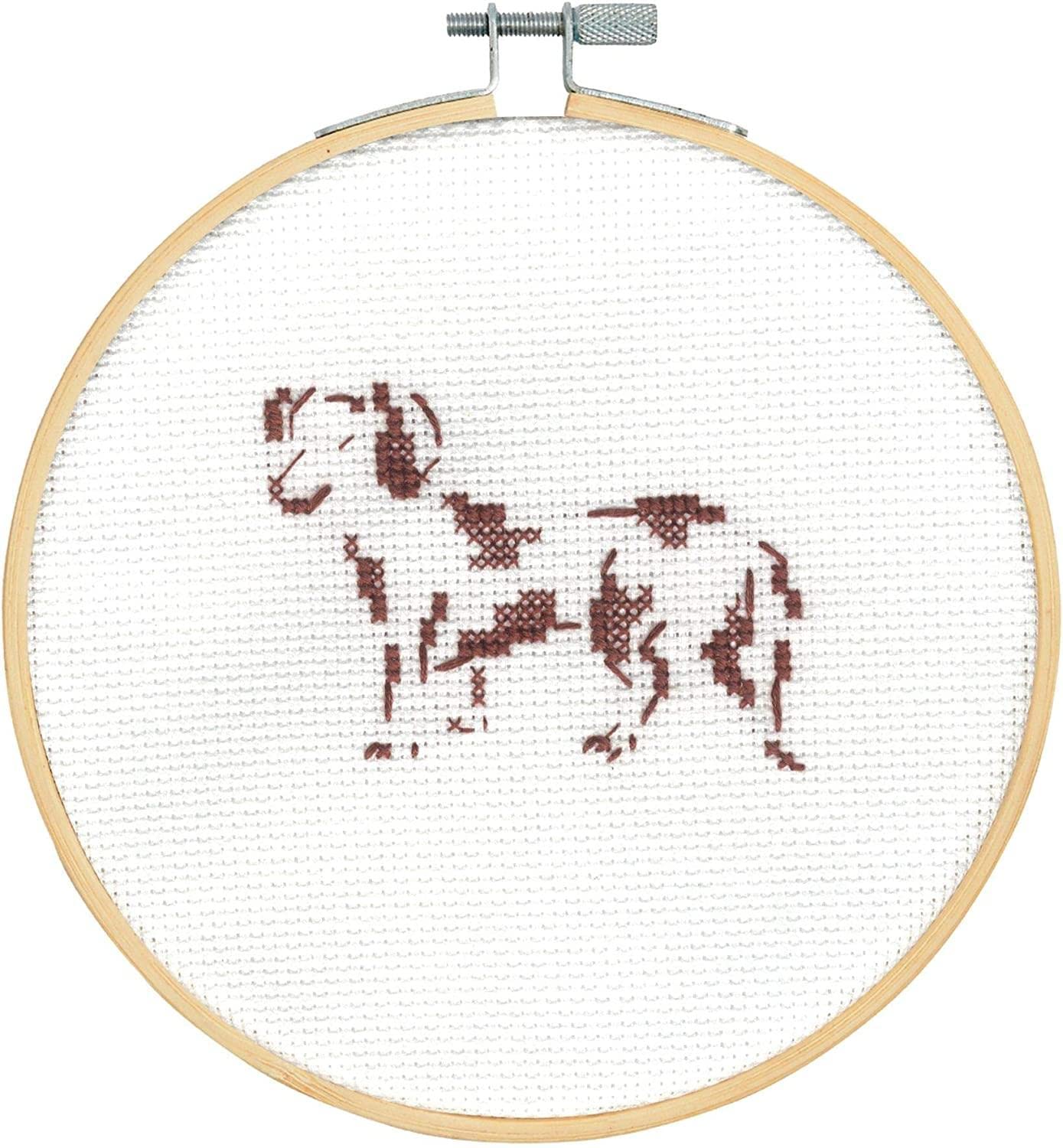 dmc-bk1885-happy-dackel-kreuzstich-set-hund-mit-rahmen image 2