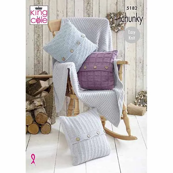 king-cole-5182-decke-strickanleitung-timeless-chunky image 1