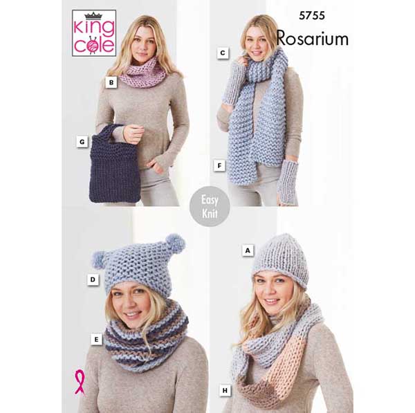 king-cole-5755-strickanleitung-m-tze-schal-rosarium-chunky image 1
